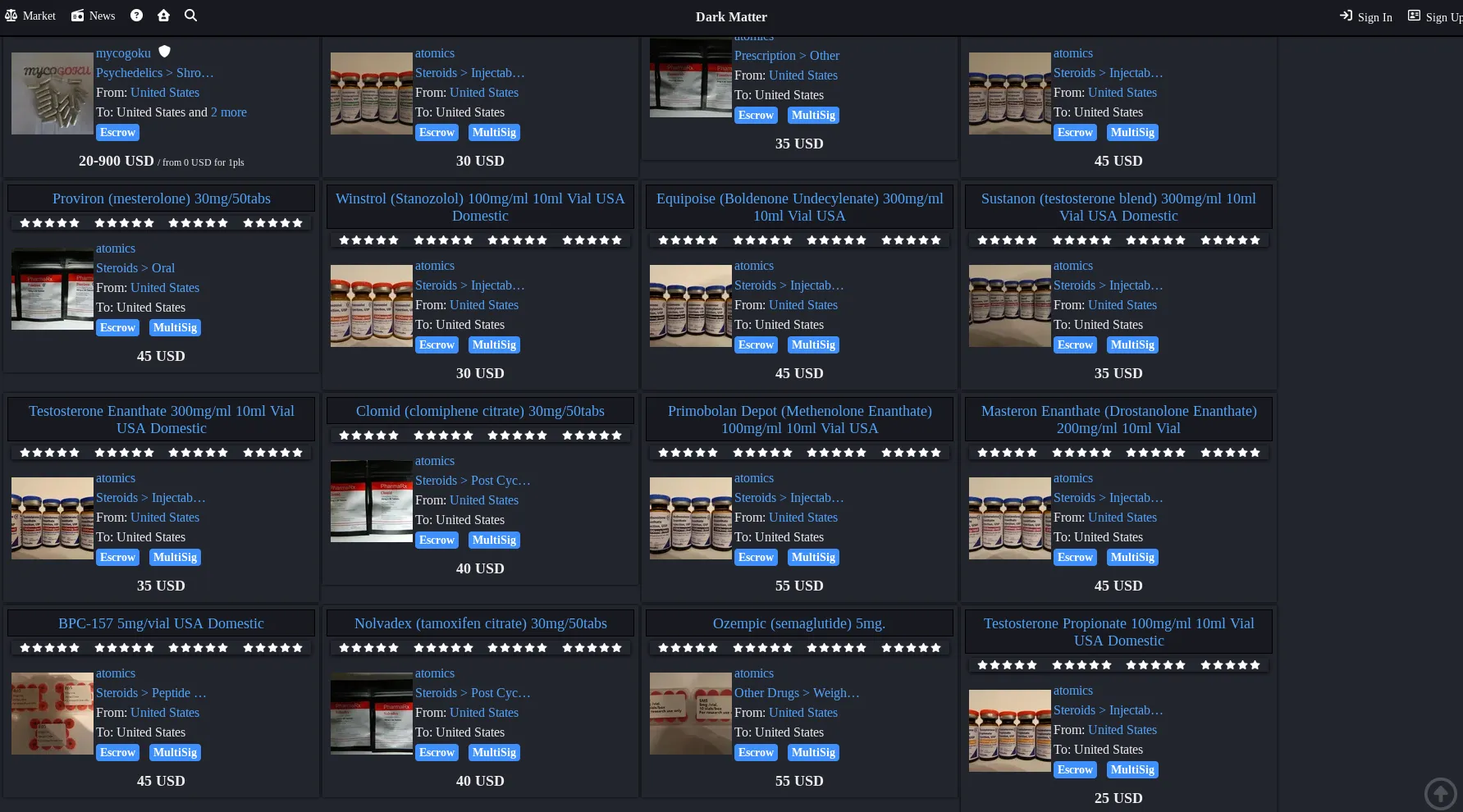 DarkMatter marketplace registration and secure login interface
